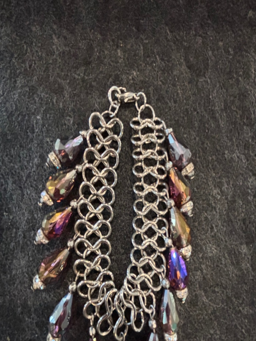 Chainmaille Iridescent crystal bracelet